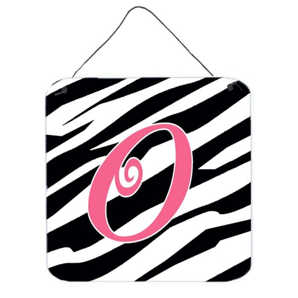Micasa Letter O Initial Zebra Stripe And Pink Aluminium Metal Wall Or Door Hanging Prints MI10832